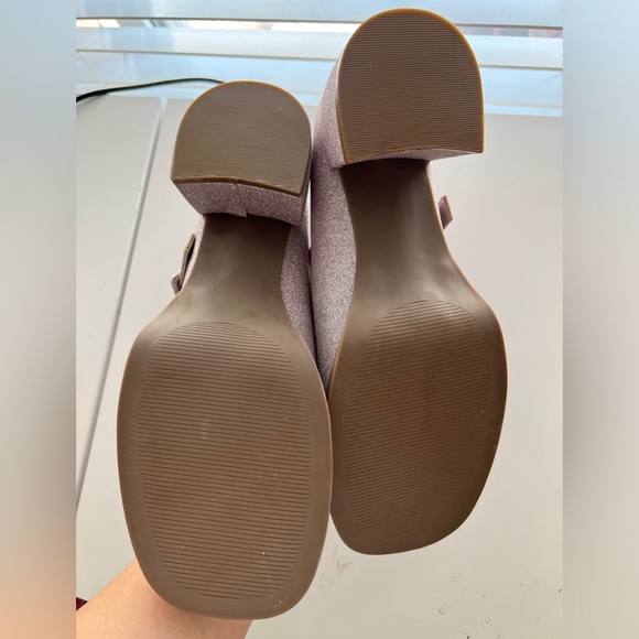 Steve Madden Size 7 Pink Glitter Block Heels Mary Jane JDrama - Picture 14 of 14